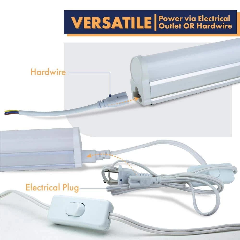 48 in. 50-Watt Equivalent T5 Integrated LED Silver Linkable Under Cabinet Light Adjustable CCT 2700K/4100K/5000K(4-Pack) by Newhouse Lighting 4 48 in. 50-Watt Equivalent T5 Integrated LED Silver Linkable Under Cabinet Light Adjustable CCT 2700K/4100K/5000K(4-Pack) by Newhouse Lighting - Image 3