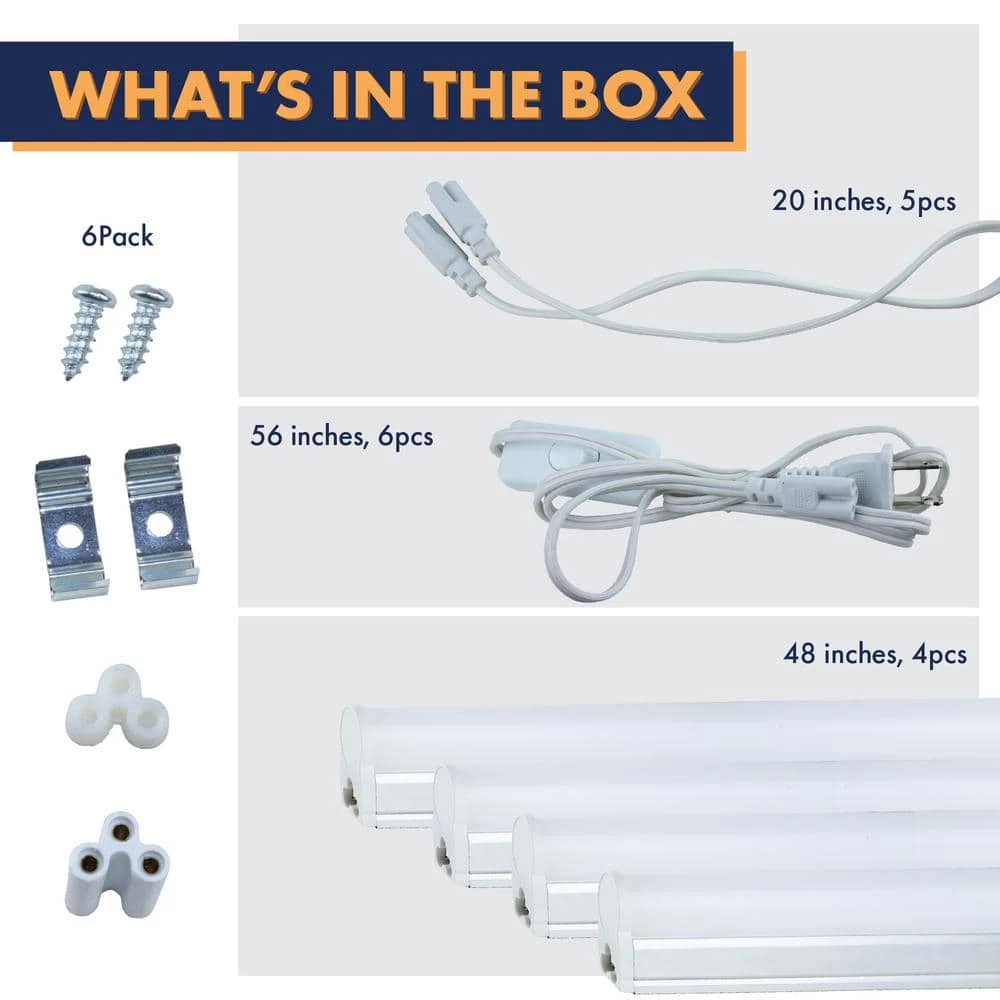 48 in. 50-Watt Equivalent T5 Integrated LED Silver Linkable Under Cabinet Light Adjustable CCT 2700K/4100K/5000K(4-Pack) by Newhouse Lighting 3 48 in. 50-Watt Equivalent T5 Integrated LED Silver Linkable Under Cabinet Light Adjustable CCT 2700K/4100K/5000K(4-Pack) by Newhouse Lighting - Image 2