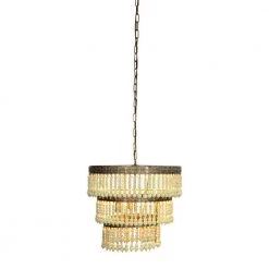 3-Light Green 3-Tier Chandelier with Wood Bead Shade by 3R Studios -Heath Zenith Shop antique white 3r studios chandeliers ec0276 c3 1000