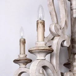 5-Light Antique White Candle-Style Wood Chandelier by matrix decor -Heath Zenith Shop antique white matrix decor chandeliers md p978420110v 44 1000