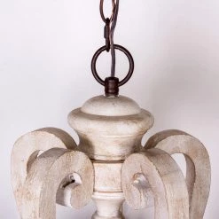 5-Light Antique White Candle-Style Wood Chandelier by matrix decor -Heath Zenith Shop antique white matrix decor chandeliers md p978420110v 76 1000