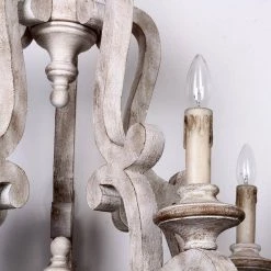 5-Light Antique White Candle-Style Wood Chandelier by matrix decor -Heath Zenith Shop antique white matrix decor chandeliers md p978420110v fa 1000