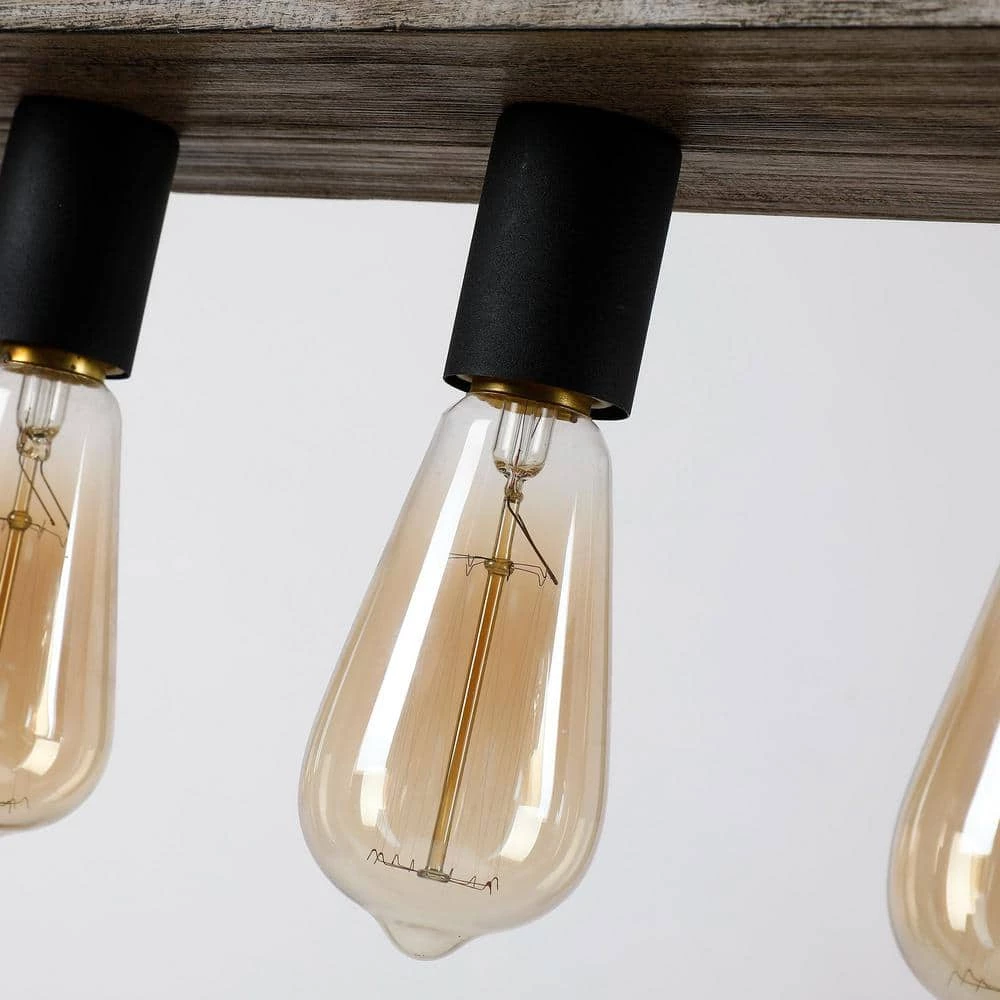 6-lights Antique Wooden Pendant by matrix decor 4 6-lights Antique Wooden Pendant by matrix decor - Image 3