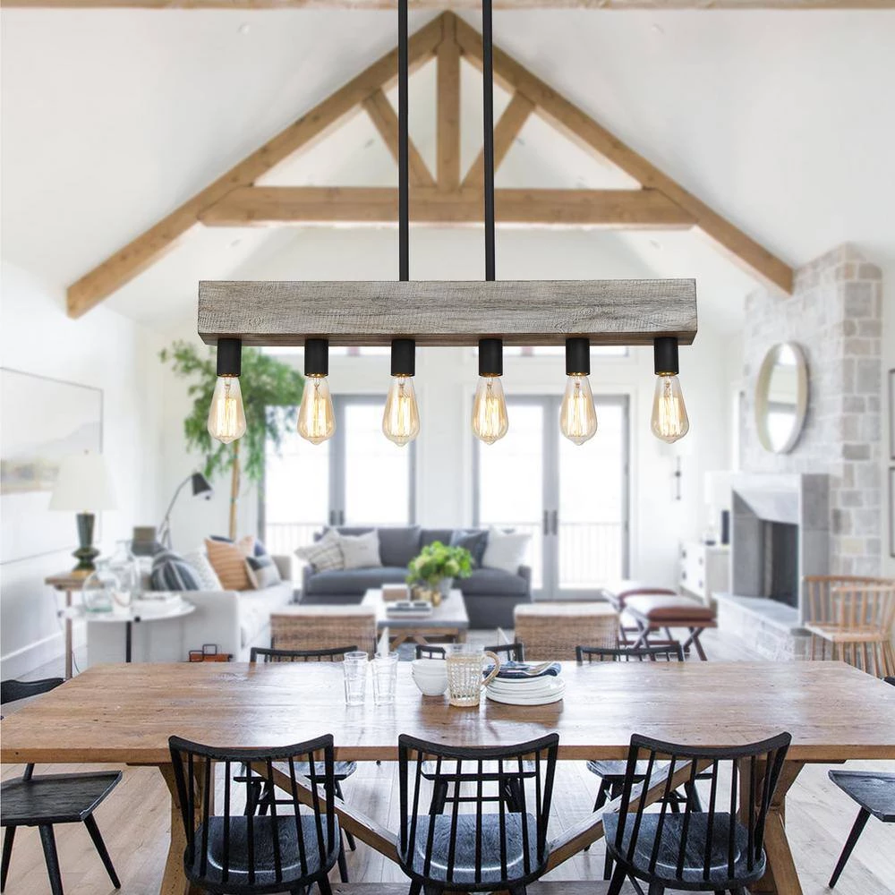 6-lights Antique Wooden Pendant by matrix decor 13 6-lights Antique Wooden Pendant by matrix decor - Image 12