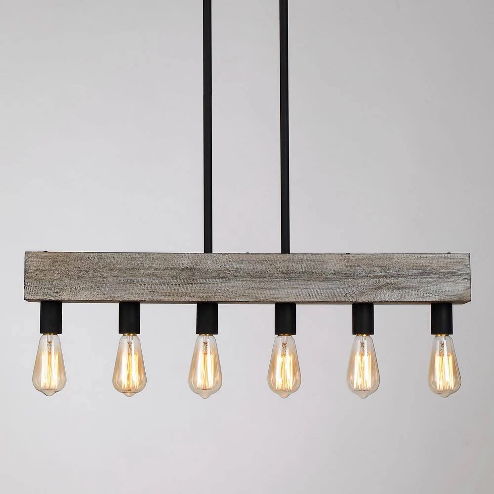 6-lights Antique Wooden Pendant by matrix decor 9 6-lights Antique Wooden Pendant by matrix decor - Image 8
