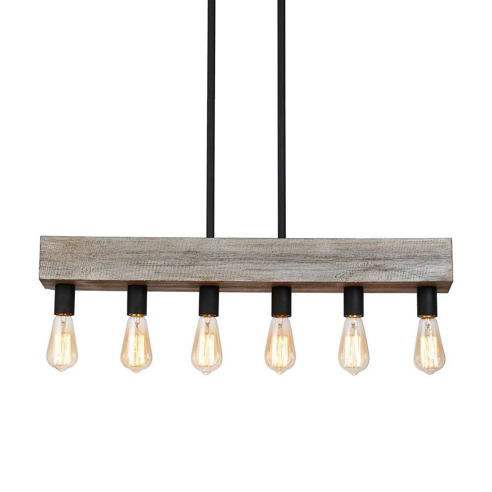6-lights Antique Wooden Pendant by matrix decor 7 6-lights Antique Wooden Pendant by matrix decor - Image 6