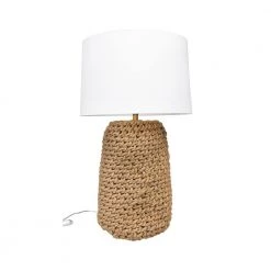 35 in. H Beige Jute Rope Table Lamp with Linen Shade by 3R Studios 12 35 in. H Beige Jute Rope Table Lamp with Linen Shade by 3R Studios -Heath Zenith Shop beige 3r studios table lamps df1904 1f 1000