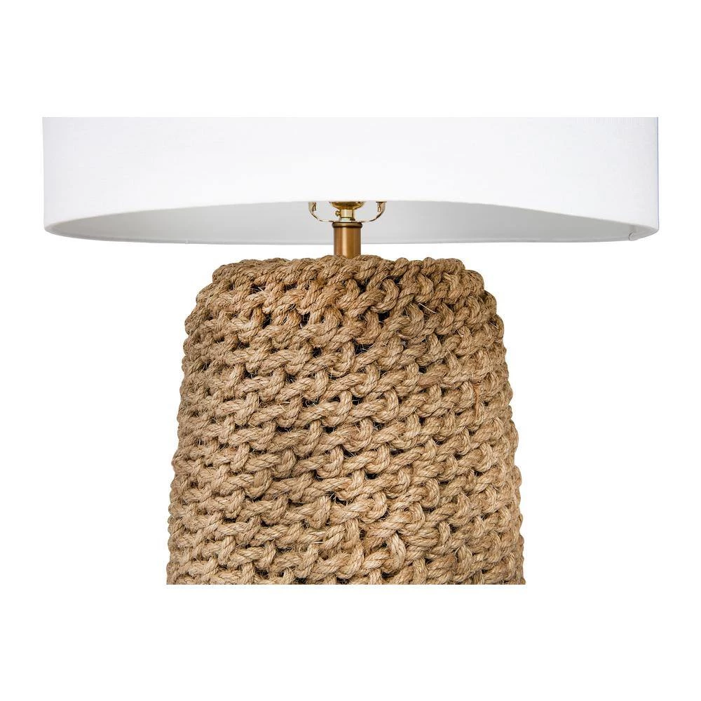 35 in. H Beige Jute Rope Table Lamp with Linen Shade by 3R Studios 7 35 in. H Beige Jute Rope Table Lamp with Linen Shade by 3R Studios - Image 6