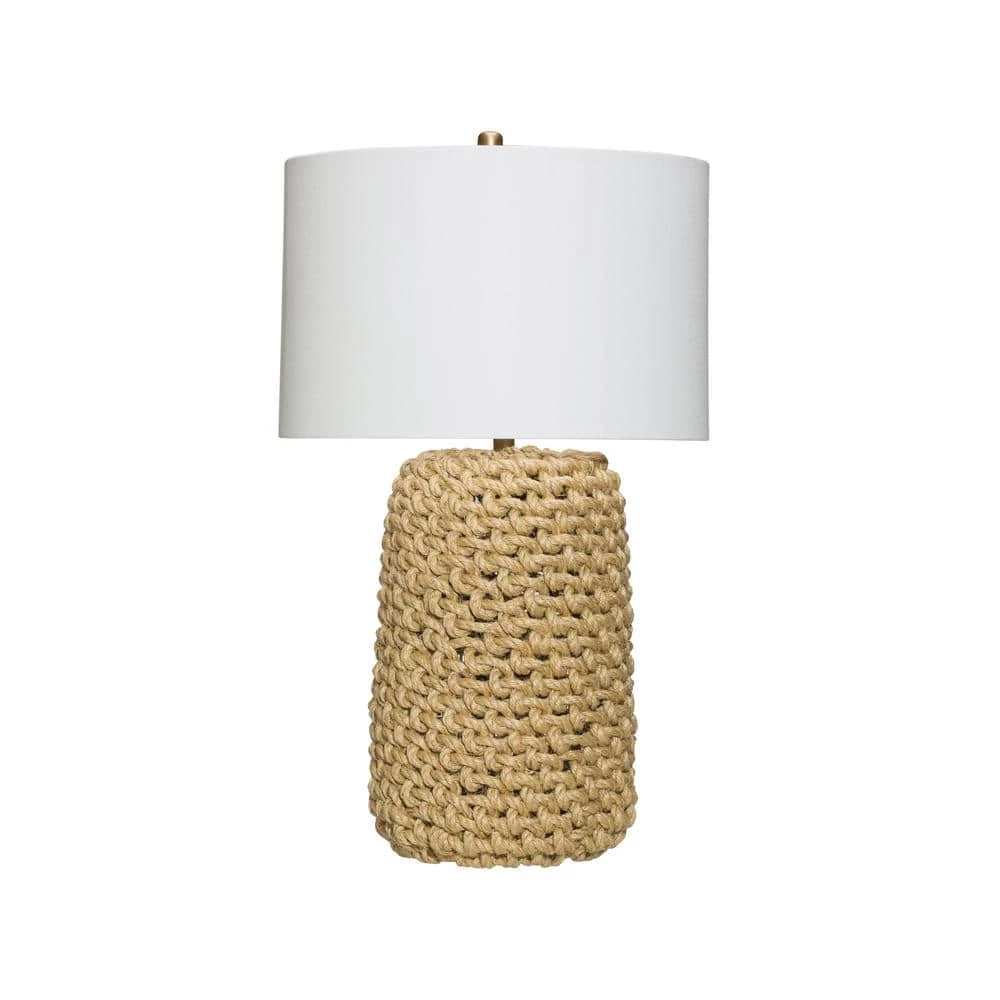 35 in. H Beige Jute Rope Table Lamp with Linen Shade by 3R Studios 2 35 in. H Beige Jute Rope Table Lamp with Linen Shade by 3R Studios