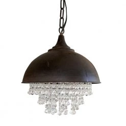 Collected Notions 1-Light Black/Crystal Pendant Chandelier by 3R Studios