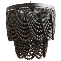 Collected Notions 3-Light Black Beaded Chandelier by 3R Studios