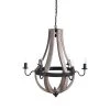 Bungalow Lane 6-Light Natural/Black Candle-Style Chandelier by 3R Studios