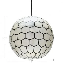 12 in. Black 1 Capiz Honeycomb Globe Pendant Light by 3R Studios 13 12 in. Black 1 Capiz Honeycomb Globe Pendant Light by 3R Studios -Heath Zenith Shop black 3r studios pendant lights ec0908 fa 1000