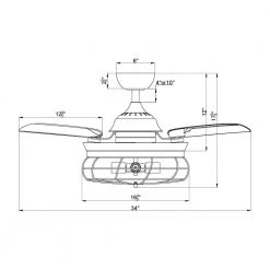 34 in. Black Downrod Mount Retractable Ceiling Fan with Light Kit by matrix decor -Heath Zenith Shop black matrix decor ceiling fans with lights md f3501110v 44 1000