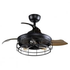 36 in. Indoor Black Retractable Ceiling Fan with Light and Remote Control by matrix decor -Heath Zenith Shop black matrix decor ceiling fans with lights md f3504a110v c3 1000