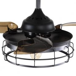 36 in. Indoor Black Retractable Ceiling Fan with Light and Remote Control by matrix decor -Heath Zenith Shop black matrix decor ceiling fans with lights md f3504a110v fa 1000