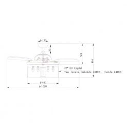 42 in. Black Crystal Retractable Ceiling Fan with Light Kit and Remote Control by matrix decor -Heath Zenith Shop black matrix decor ceiling fans with lights md f4710110v 4f 1000