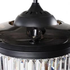42 in. Black Crystal Retractable Ceiling Fan with Light Kit and Remote Control by matrix decor -Heath Zenith Shop black matrix decor ceiling fans with lights md f4710110v 66 1000