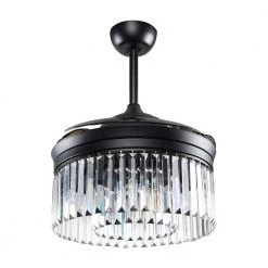 42 in. Black Crystal Retractable Ceiling Fan with Light Kit and Remote Control by matrix decor -Heath Zenith Shop black matrix decor ceiling fans with lights md f4710110v fa 1000