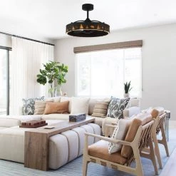 27.2 in Indoor Matte Black Ceiling Fan with lntegrated LED and Remote Control by matrix decor 23 27.2 in Indoor Matte Black Ceiling Fan with lntegrated LED and Remote Control by matrix decor -Heath Zenith Shop black matrix decor ceiling fans with lights md f8216110v 31 1000