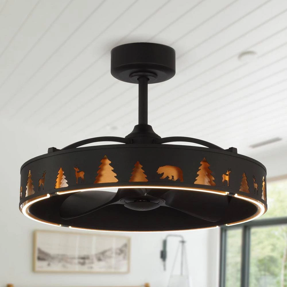 27.2 in Indoor Matte Black Ceiling Fan with lntegrated LED and Remote Control by matrix decor 8 27.2 in Indoor Matte Black Ceiling Fan with lntegrated LED and Remote Control by matrix decor - Image 6