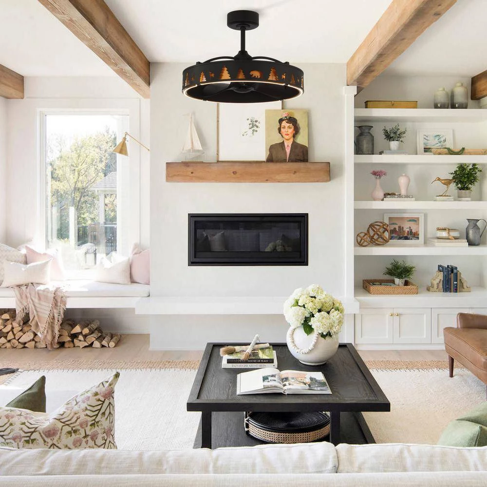 27.2 in Indoor Matte Black Ceiling Fan with lntegrated LED and Remote Control by matrix decor 4 27.2 in Indoor Matte Black Ceiling Fan with lntegrated LED and Remote Control by matrix decor - Image 2