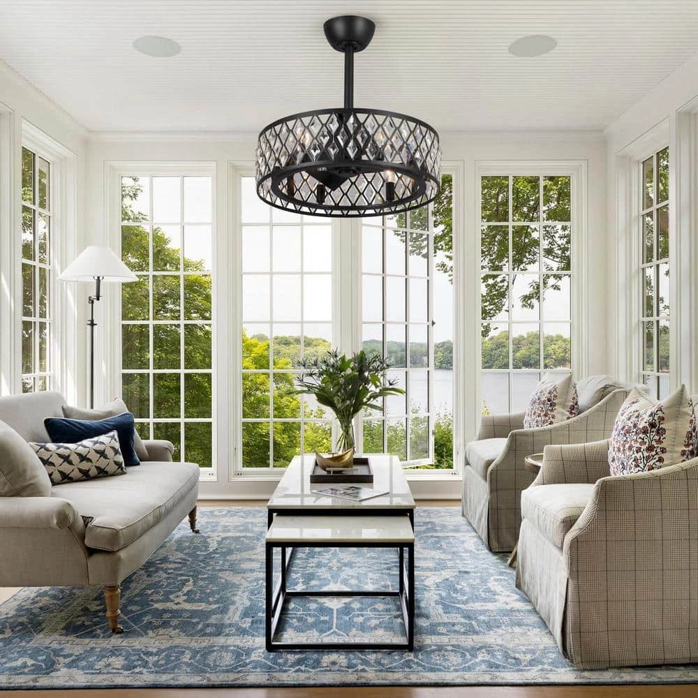 20 in. Indoor Black Ceiling Fan with Light and Remote Control by matrix decor 4 20 in. Indoor Black Ceiling Fan with Light and Remote Control by matrix decor - Image 2