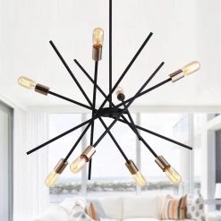 8-Light Black Sputnik Chandelier Ceiling Light by matrix decor -Heath Zenith Shop black matrix decor chandeliers mdbbmd3300 c3 1000