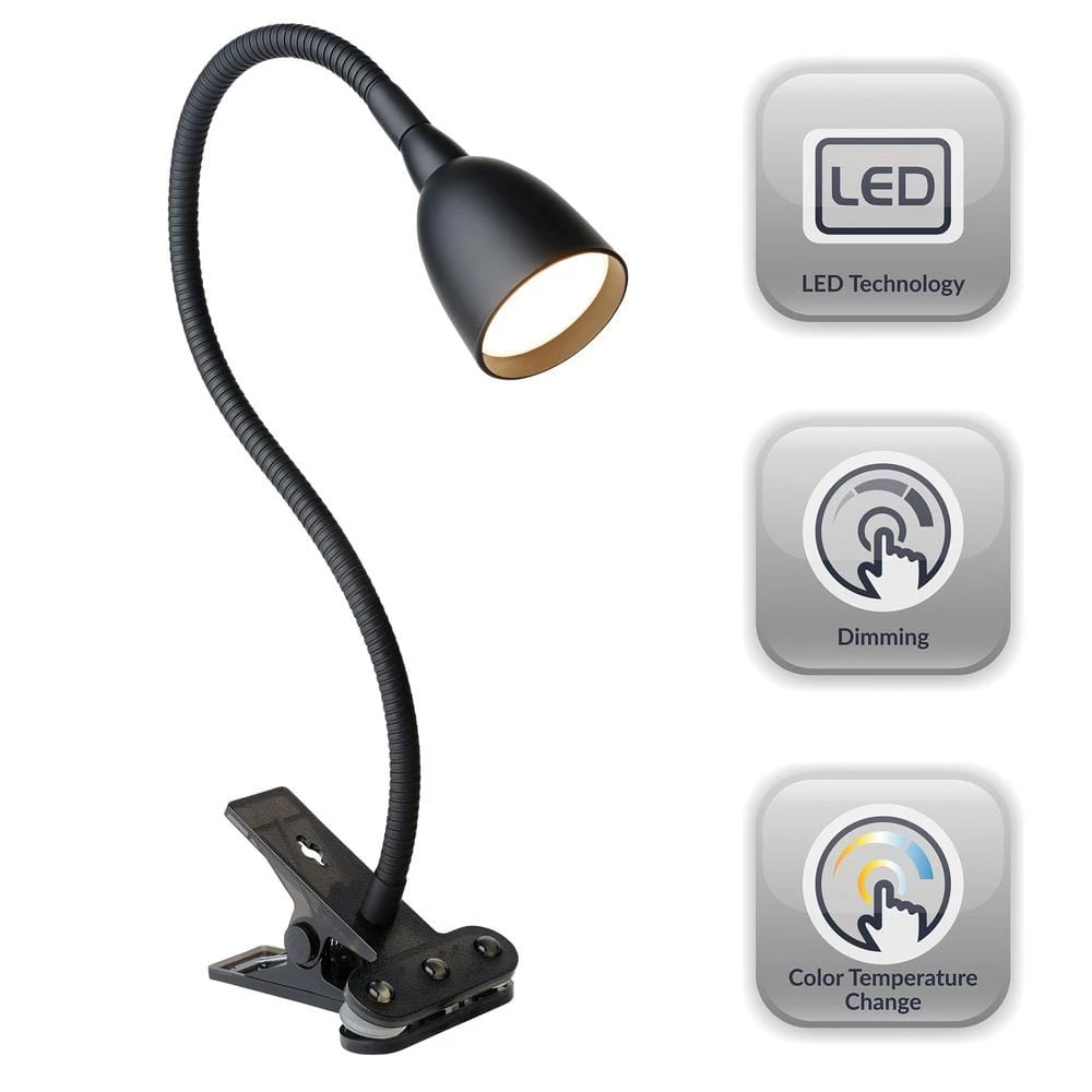 Olivia LED Flexible 22 in. Black Clamp Lamp with Dimming and Color Adjustable by Newhouse Lighting 5 Olivia LED Flexible 22 in. Black Clamp Lamp with Dimming and Color Adjustable by Newhouse Lighting - Image 3