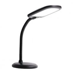 14 in. Eos 12W Full Sunlight Spectrum Integrated LED Desk Lamp, Black, Dimmable for Reading, Arts and Crafts by Newhouse Lighting