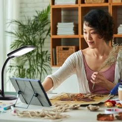 14 in. Eos 12W Full Sunlight Spectrum Integrated LED Desk Lamp, Black, Dimmable for Reading, Arts and Crafts by Newhouse Lighting -Heath Zenith Shop black newhouse lighting desk lamps nhdk eo bk fa 1000