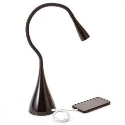 26 in. Gooseneck Black LED Desk Lamp with USB Charging Port, Dimmable by Newhouse Lighting 13 26 in. Gooseneck Black LED Desk Lamp with USB Charging Port, Dimmable by Newhouse Lighting -Heath Zenith Shop black newhouse lighting desk lamps nhgs led blk 1f 1000