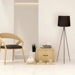 58 in. Alexandria Contemporary Tripod Floor Lamp With Black Lamp Shade and E26 Light Socket - Free LED Bulb Included by Newhouse Lighting 14 58 in. Alexandria Contemporary Tripod Floor Lamp With Black Lamp Shade and E26 Light Socket - Free LED Bulb Included by Newhouse Lighting -Heath Zenith Shop black newhouse lighting floor lamps nhfl al bk 44 1000