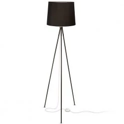 58 in. Alexandria Contemporary Tripod Floor Lamp With Black Lamp Shade and E26 Light Socket - Free LED Bulb Included by Newhouse Lighting