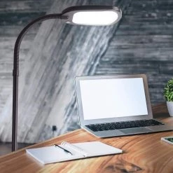 12- Watt Full Spectrum LED Floor Lamp, Black by Newhouse Lighting -Heath Zenith Shop black newhouse lighting floor lamps nhfl ap bk 4f 1000