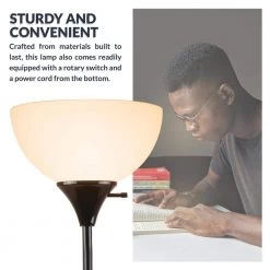 71 in. Torchiere Charles Standing Floor Lamp, LED Torch Uplighting for Bedroom/Living Room, Black by Newhouse Lighting 17 71 in. Torchiere Charles Standing Floor Lamp, LED Torch Uplighting for Bedroom/Living Room, Black by Newhouse Lighting -Heath Zenith Shop black newhouse lighting floor lamps nhfl ch bk 1d 1000