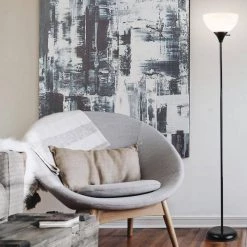 71 in. Torchiere Charles Standing Floor Lamp, LED Torch Uplighting for Bedroom/Living Room, Black by Newhouse Lighting 22 71 in. Torchiere Charles Standing Floor Lamp, LED Torch Uplighting for Bedroom/Living Room, Black by Newhouse Lighting -Heath Zenith Shop black newhouse lighting floor lamps nhfl ch bk 1f 1000