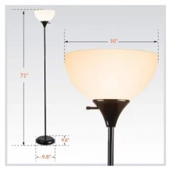 71 in. Torchiere Charles Standing Floor Lamp, LED Torch Uplighting for Bedroom/Living Room, Black by Newhouse Lighting 15 71 in. Torchiere Charles Standing Floor Lamp, LED Torch Uplighting for Bedroom/Living Room, Black by Newhouse Lighting -Heath Zenith Shop black newhouse lighting floor lamps nhfl ch bk 40 1000