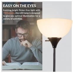 71 in. Torchiere Charles Standing Floor Lamp, LED Torch Uplighting for Bedroom/Living Room, Black by Newhouse Lighting 16 71 in. Torchiere Charles Standing Floor Lamp, LED Torch Uplighting for Bedroom/Living Room, Black by Newhouse Lighting -Heath Zenith Shop black newhouse lighting floor lamps nhfl ch bk a0 1000