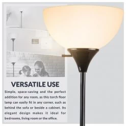 71 in. Torchiere Charles Standing Floor Lamp, LED Torch Uplighting for Bedroom/Living Room, Black by Newhouse Lighting 20 71 in. Torchiere Charles Standing Floor Lamp, LED Torch Uplighting for Bedroom/Living Room, Black by Newhouse Lighting -Heath Zenith Shop black newhouse lighting floor lamps nhfl ch bk c3 1000