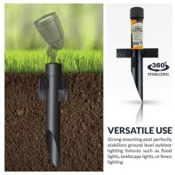 2.5-Inch Outdoor Lighting Mounting Post with Cap and Stabilizing Wings for Landscape Lighting and Flood Lights, Black by Newhouse Lighting 14 2.5-Inch Outdoor Lighting Mounting Post with Cap and Stabilizing Wings for Landscape Lighting and Flood Lights, Black by Newhouse Lighting -Heath Zenith Shop black newhouse lighting outdoor lighting accessories mpost17 44 1000