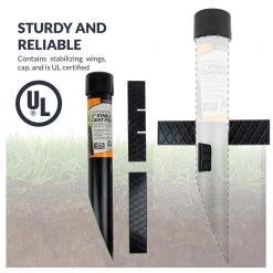 2.5-Inch Outdoor Lighting Mounting Post with Cap and Stabilizing Wings for Landscape Lighting and Flood Lights, Black by Newhouse Lighting 12 2.5-Inch Outdoor Lighting Mounting Post with Cap and Stabilizing Wings for Landscape Lighting and Flood Lights, Black by Newhouse Lighting -Heath Zenith Shop black newhouse lighting outdoor lighting accessories mpost17 4f 1000