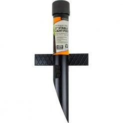 2.5-Inch Outdoor Lighting Mounting Post with Cap and Stabilizing Wings for Landscape Lighting and Flood Lights, Black by Newhouse Lighting