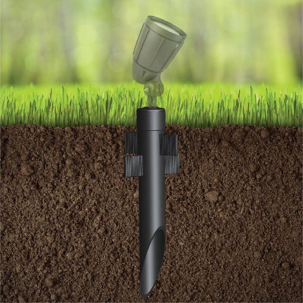 2.5-Inch Outdoor Lighting Mounting Post with Cap and Stabilizing Wings for Landscape Lighting and Flood Lights, Black by Newhouse Lighting 3 2.5-Inch Outdoor Lighting Mounting Post with Cap and Stabilizing Wings for Landscape Lighting and Flood Lights, Black by Newhouse Lighting - Image 2