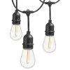Outdoor 48 ft. Plug-in S14 Edison Bulb String Light with 16 E26 LED Filament Light Bulbs, Weatherproof, 1-Watt, 2700K by Newhouse Lighting -Heath Zenith Shop black newhouse lighting string lights cstringled18 64 1000