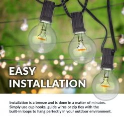 Outdoor 17 ft. Plug-in Globe Bulb LED Party String Lights for Patio with 11 G40 LED Bulbs Included, 100 Lumen Per Bulb by Newhouse Lighting -Heath Zenith Shop black newhouse lighting string lights pstringled11 fa 1000