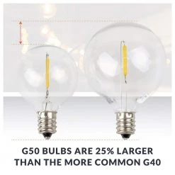 Outdoor/Indoor 25 ft. 25 Plug-In Globe Bulb String Lights with 27 Socket Big LED G50 Bulbs (2 Free Large Bulbs Included) by Newhouse Lighting -Heath Zenith Shop black newhouse lighting string lights pstringled25g50 76 1000