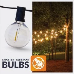 Outdoor/Indoor 25 ft. 25 Plug-In Globe Bulb String Lights with 27 Socket Big LED G50 Bulbs (2 Free Large Bulbs Included) by Newhouse Lighting -Heath Zenith Shop black newhouse lighting string lights pstringled25g50 c3 1000