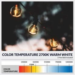 Outdoor/Indoor 25 ft. 25 Plug-In Globe Bulb String Lights with 27 Socket Big LED G50 Bulbs (2 Free Large Bulbs Included) by Newhouse Lighting -Heath Zenith Shop black newhouse lighting string lights pstringled25g50 fa 1000