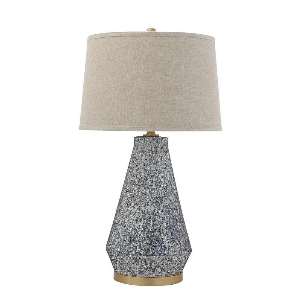 30 in. Blue Table Lamp with Linen Shade by 3R Studios 3 30 in. Blue Table Lamp with Linen Shade by 3R Studios